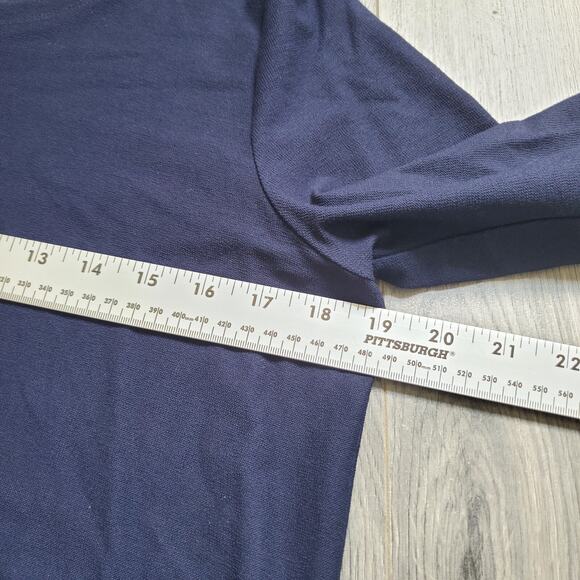 Eileen Fisher Dress Tunic Small Navy Blue Minimalist Knit Casual Layer Travel - Picture 4 of 8